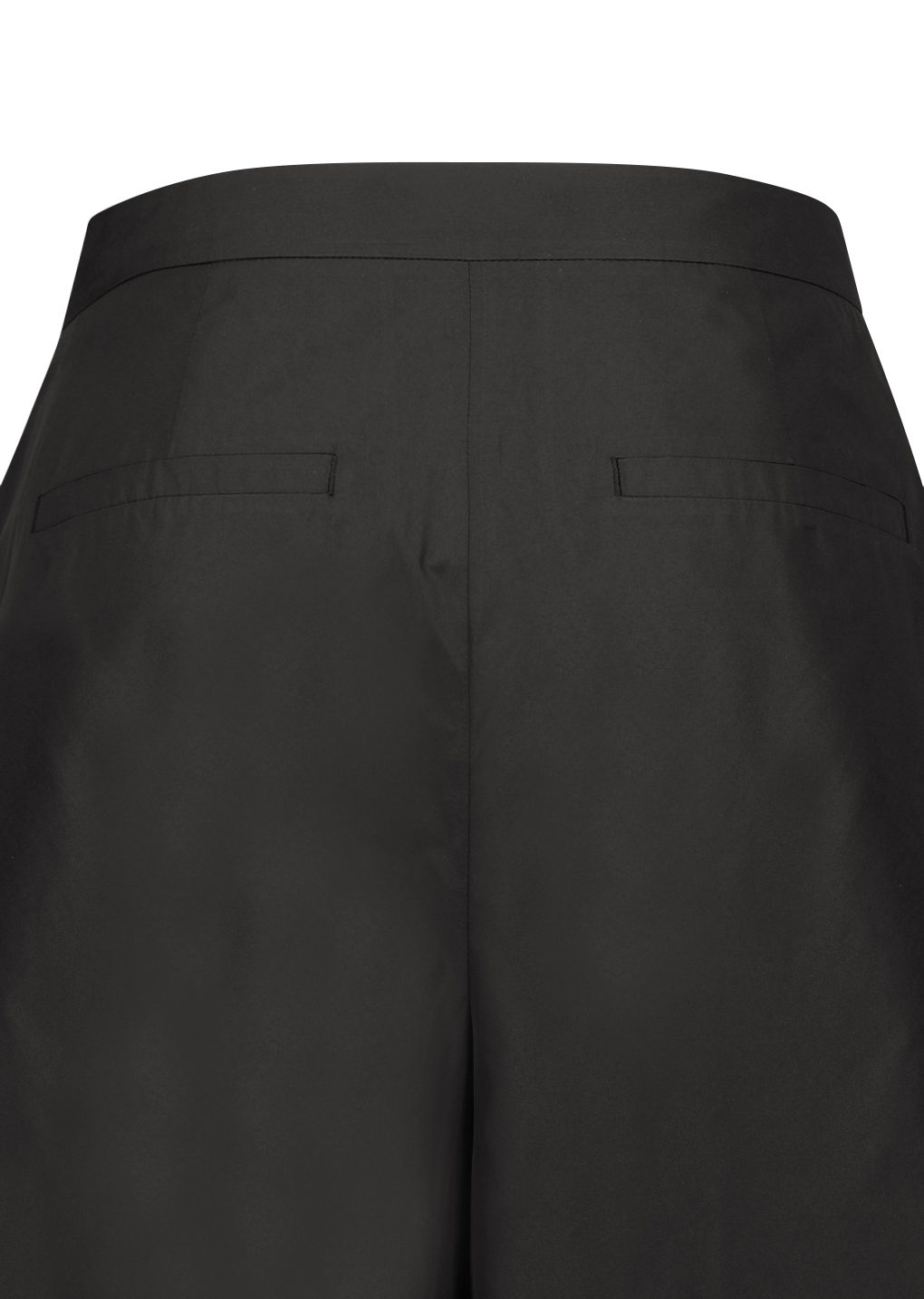 silk taffeta bermuda pants, black