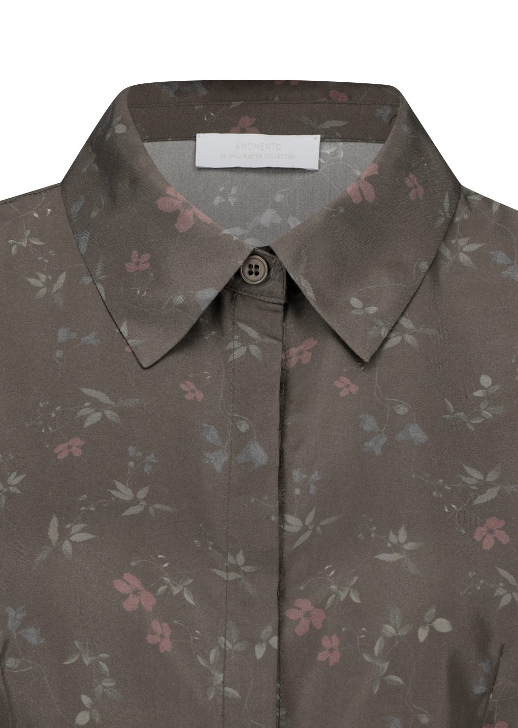 silk floral shirt, brown