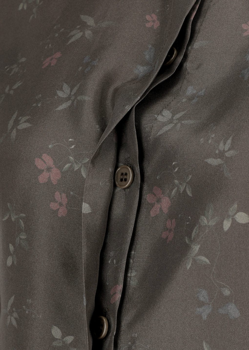 silk floral shirt, brown