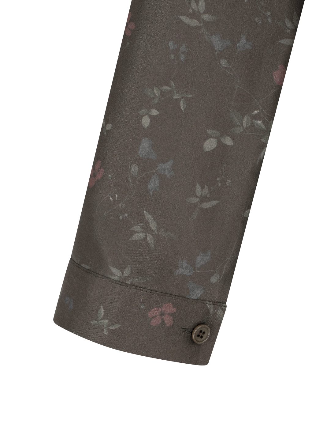 silk floral shirt, brown