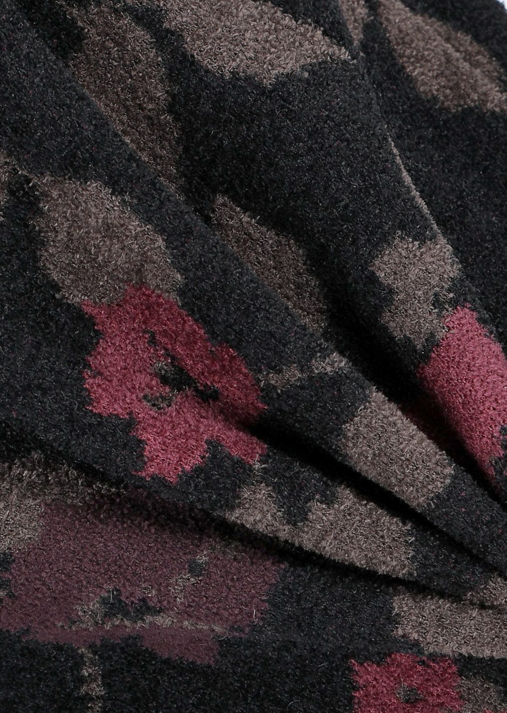 floral jacquard skirt, black
