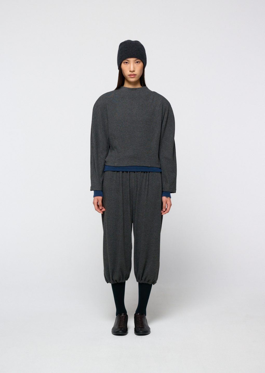 jersey banding pants, charcoal