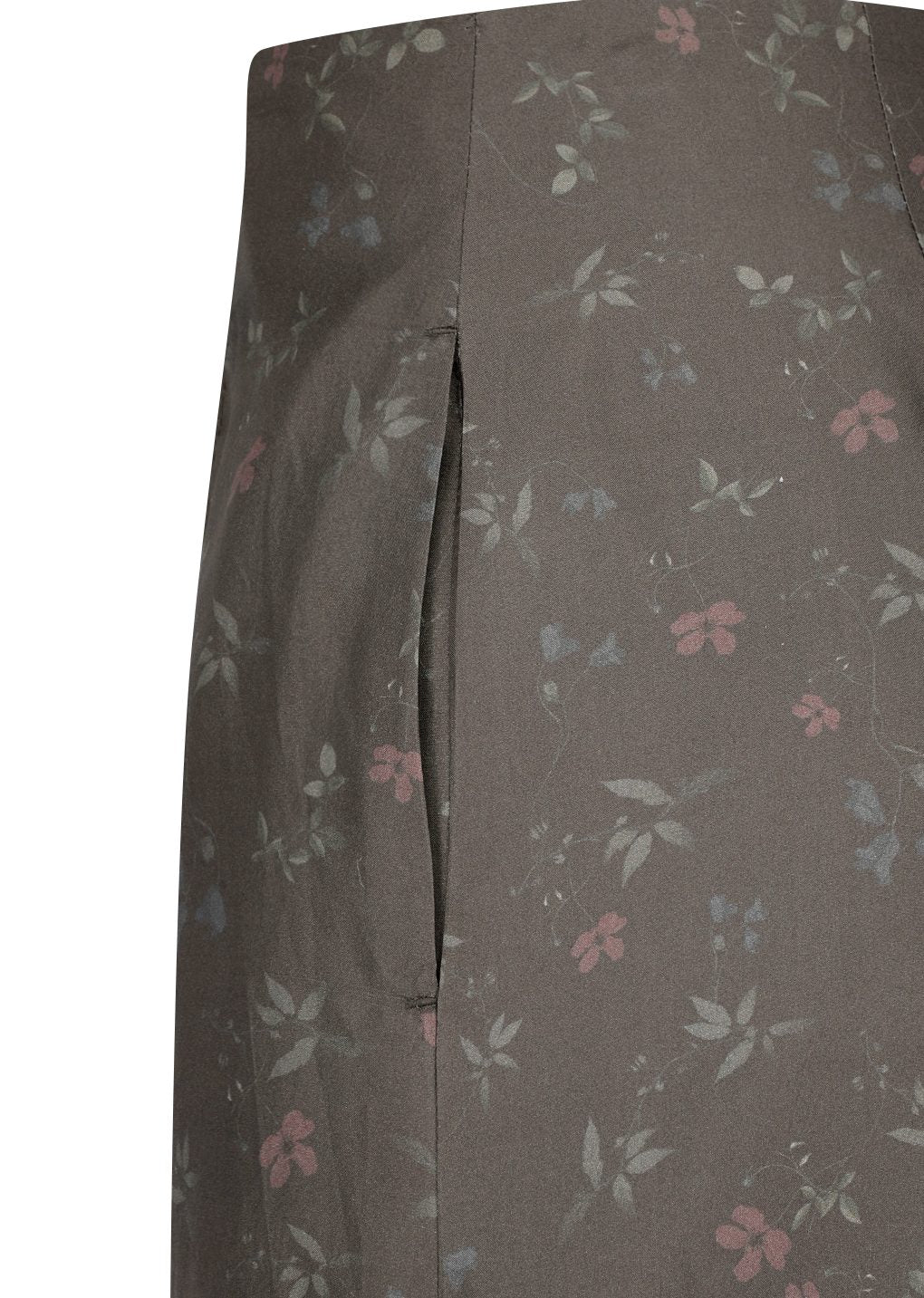 silk floral skirt, brown