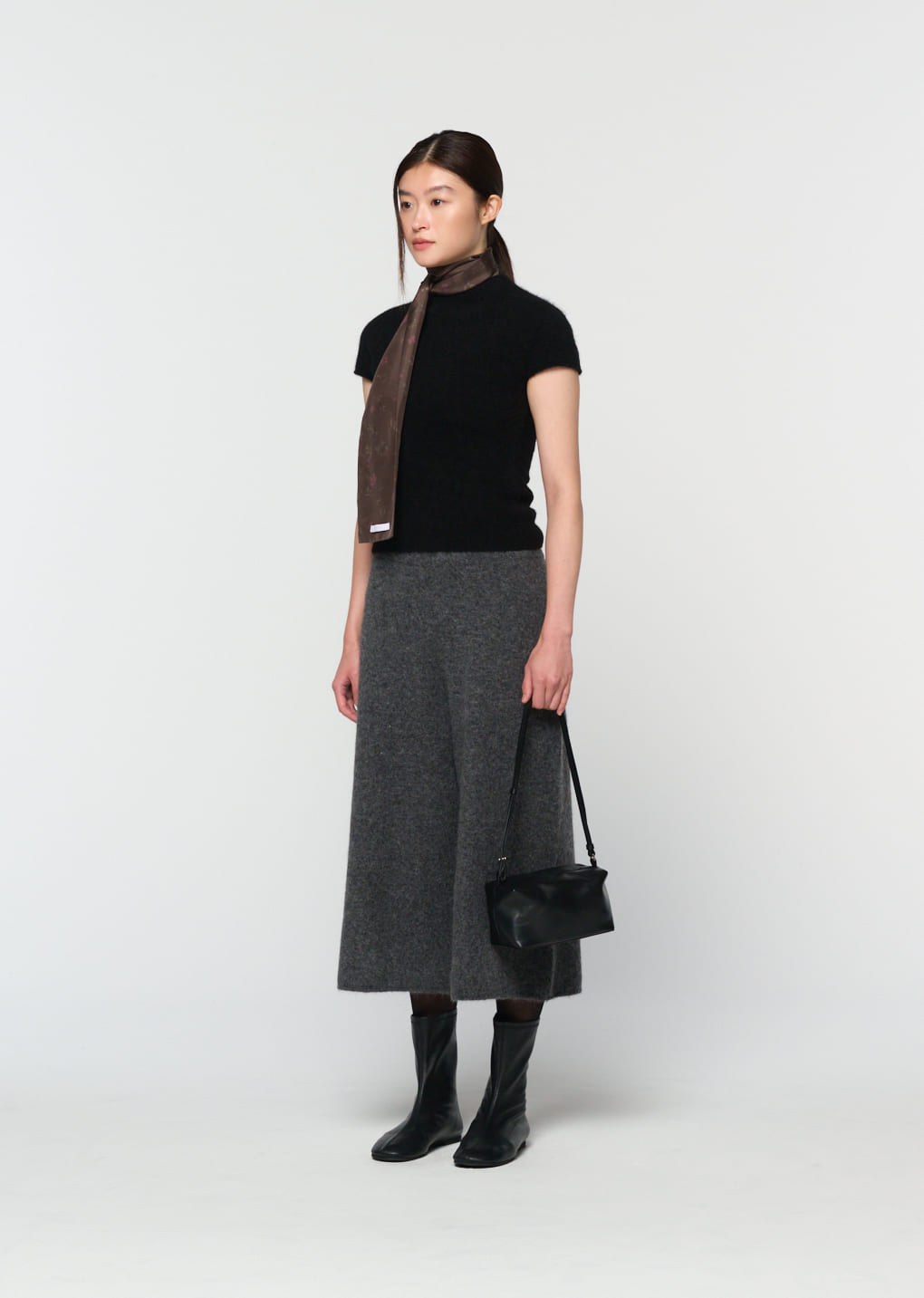 hairy culotte pants, charcoal