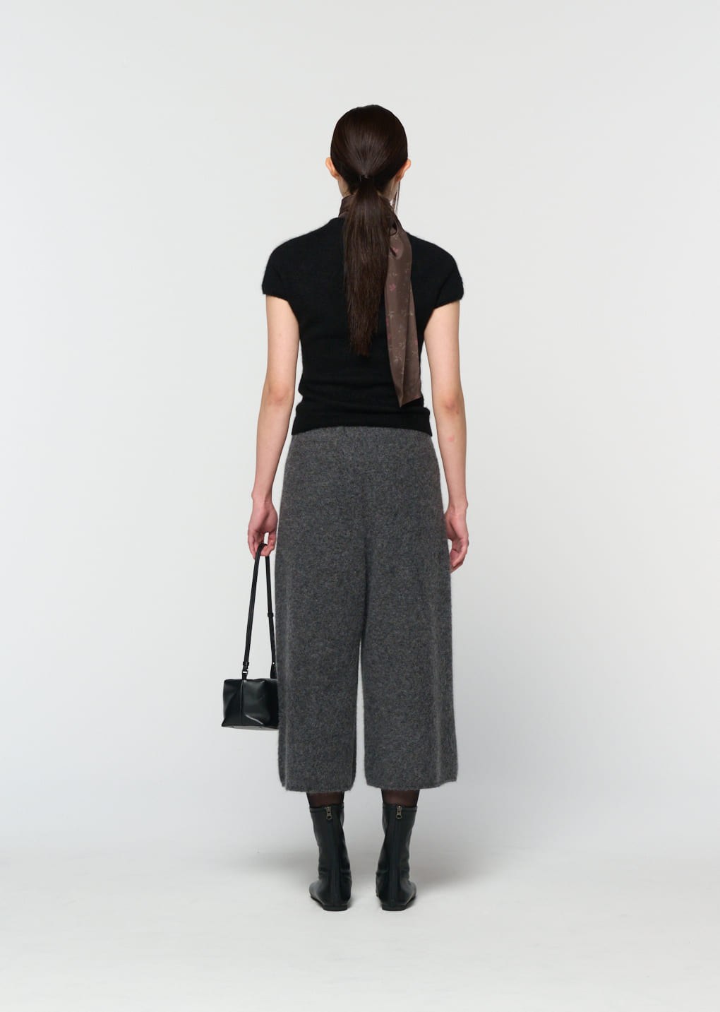 hairy culotte pants, charcoal