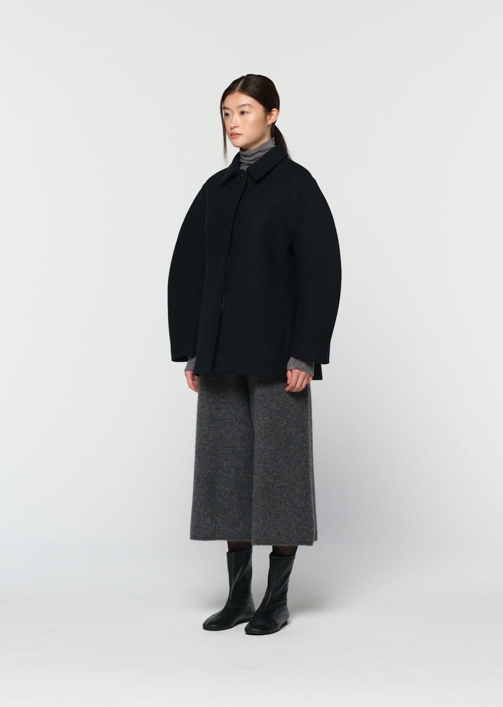 hairy culotte pants, charcoal