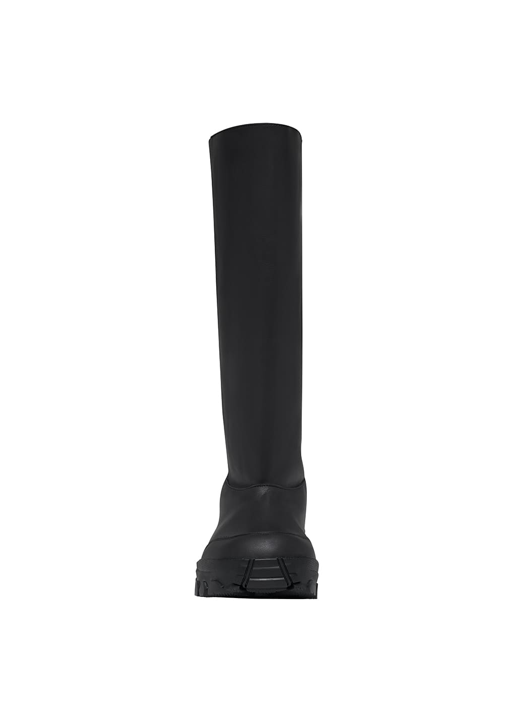 vibram shearling long boots, black