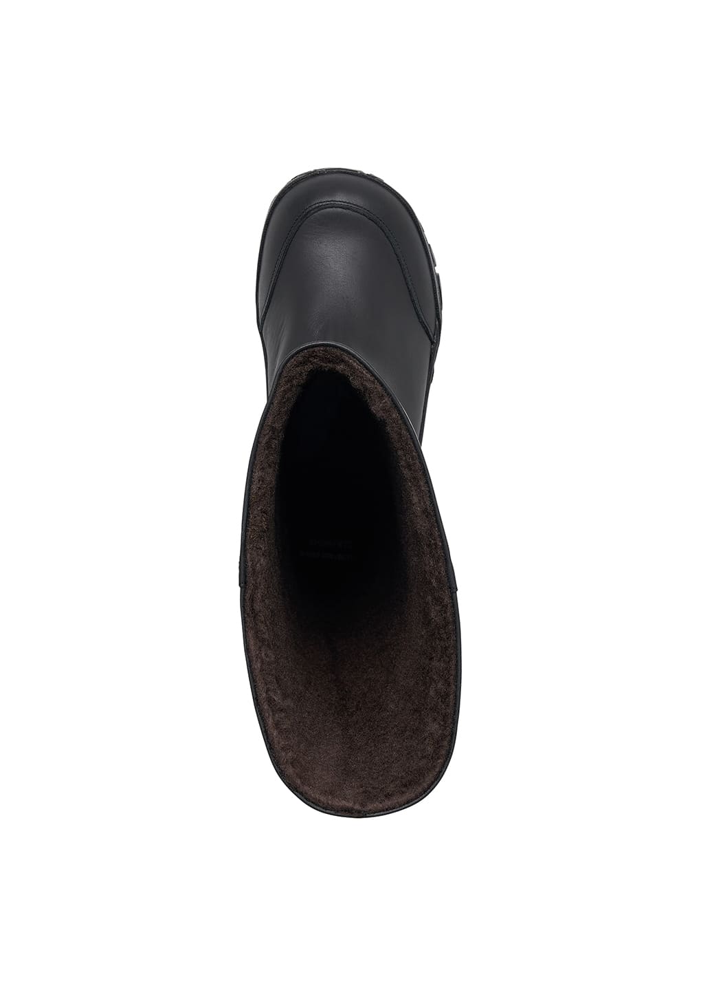 vibram shearling long boots, black