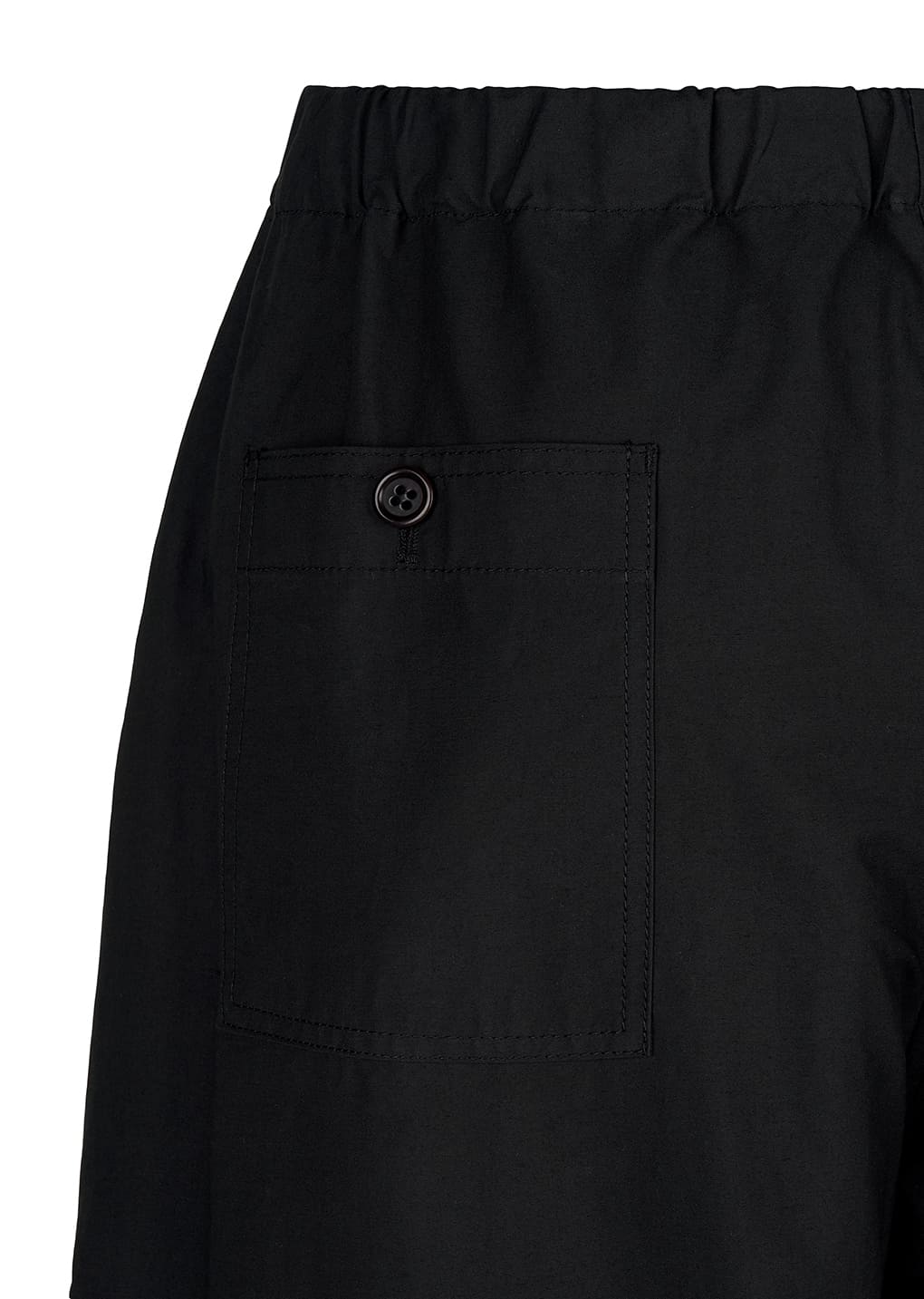 drawstring curved pants, black