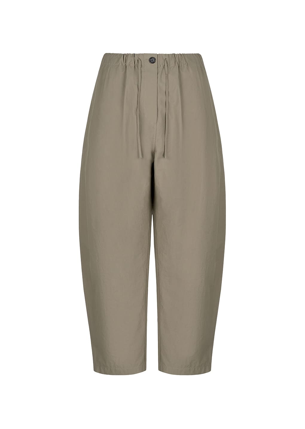 drawstring curved pants, khaki