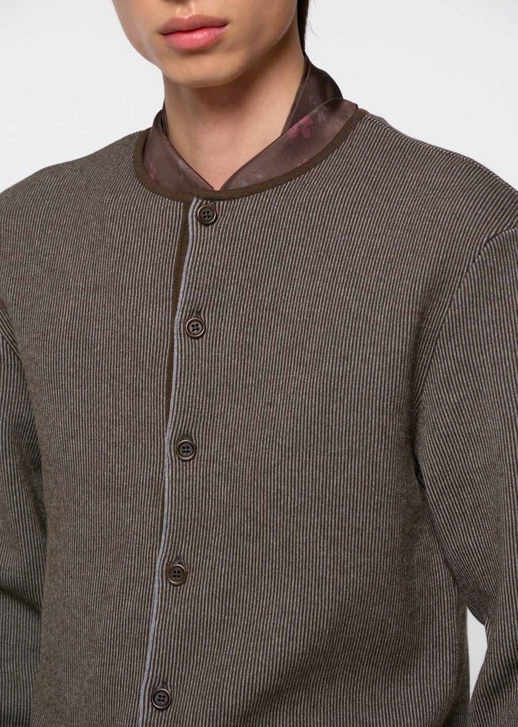 stripe button up cardigan, brown