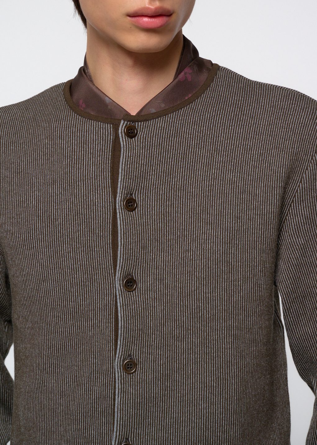 stripe button up cardigan, brown