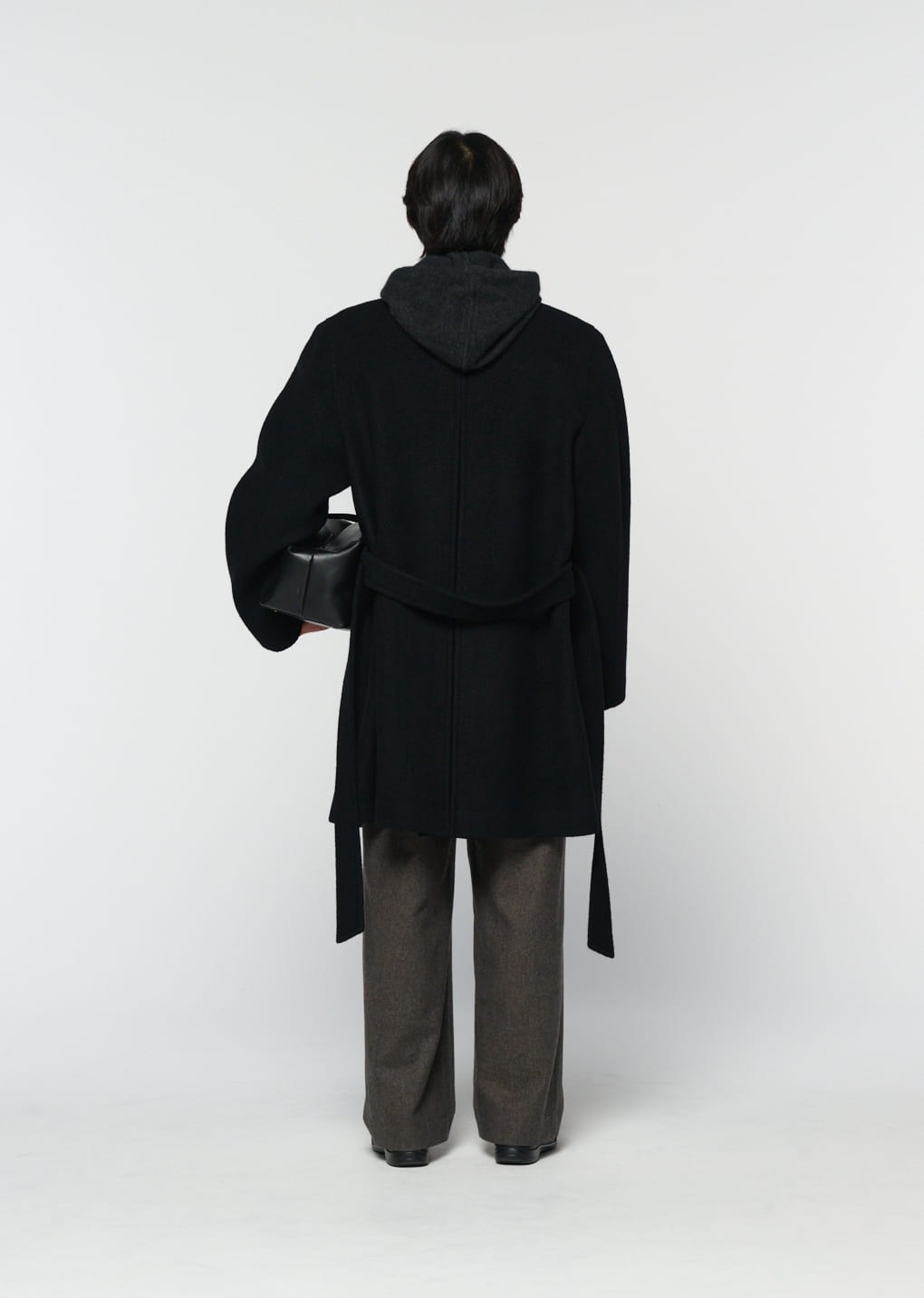men's raglan coat, black