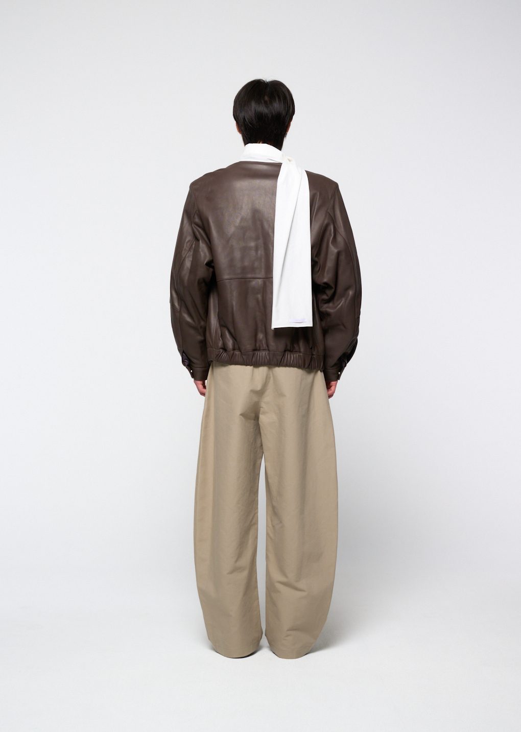 lambskin leather blouson, brown