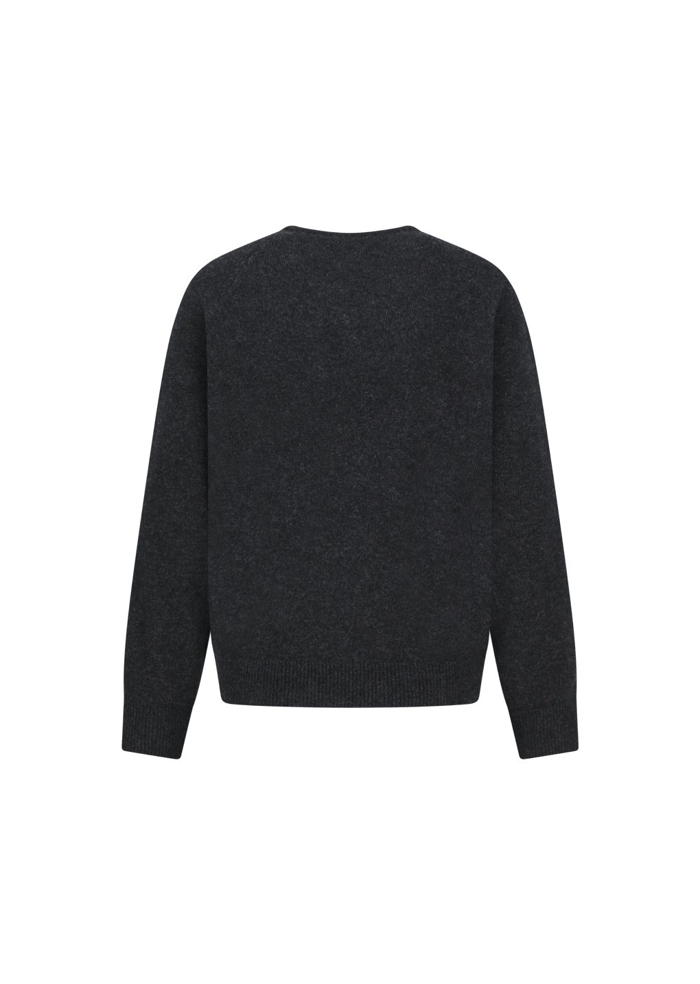 racoon v-neck knit, charcoal