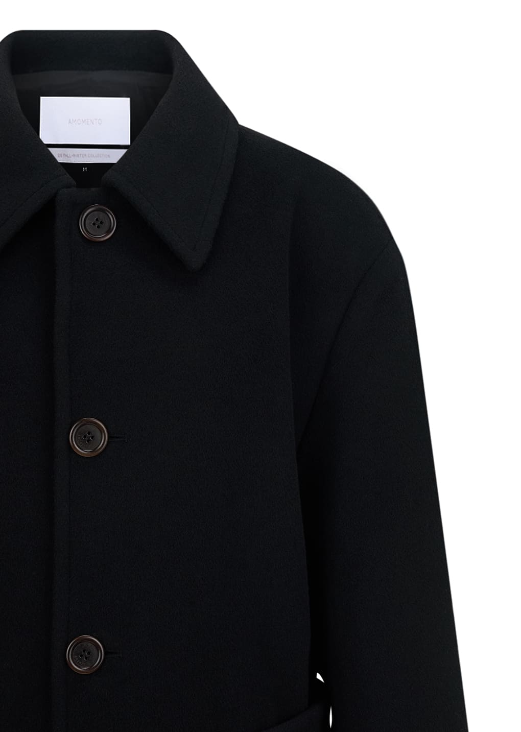 men's single breasted long coat, black