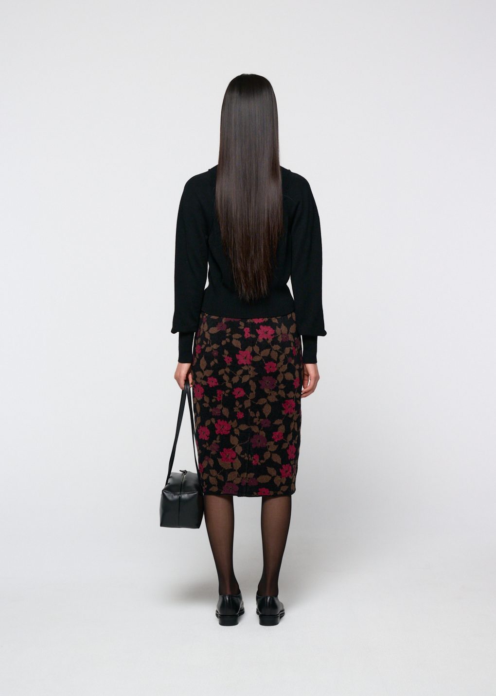 blocking button up cardigan, black