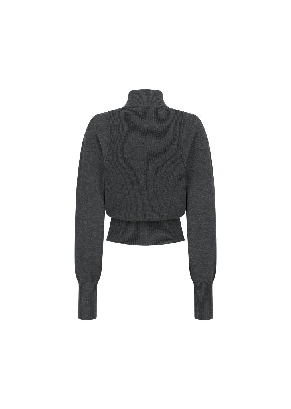 blocking button up cardigan, charcoal
