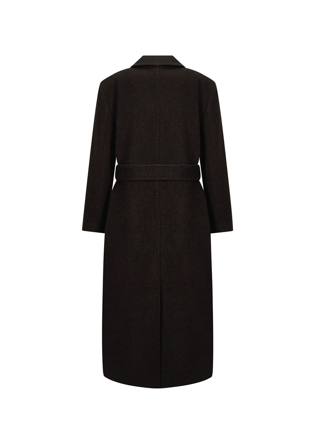 single breasted maxi long coat, dark brown