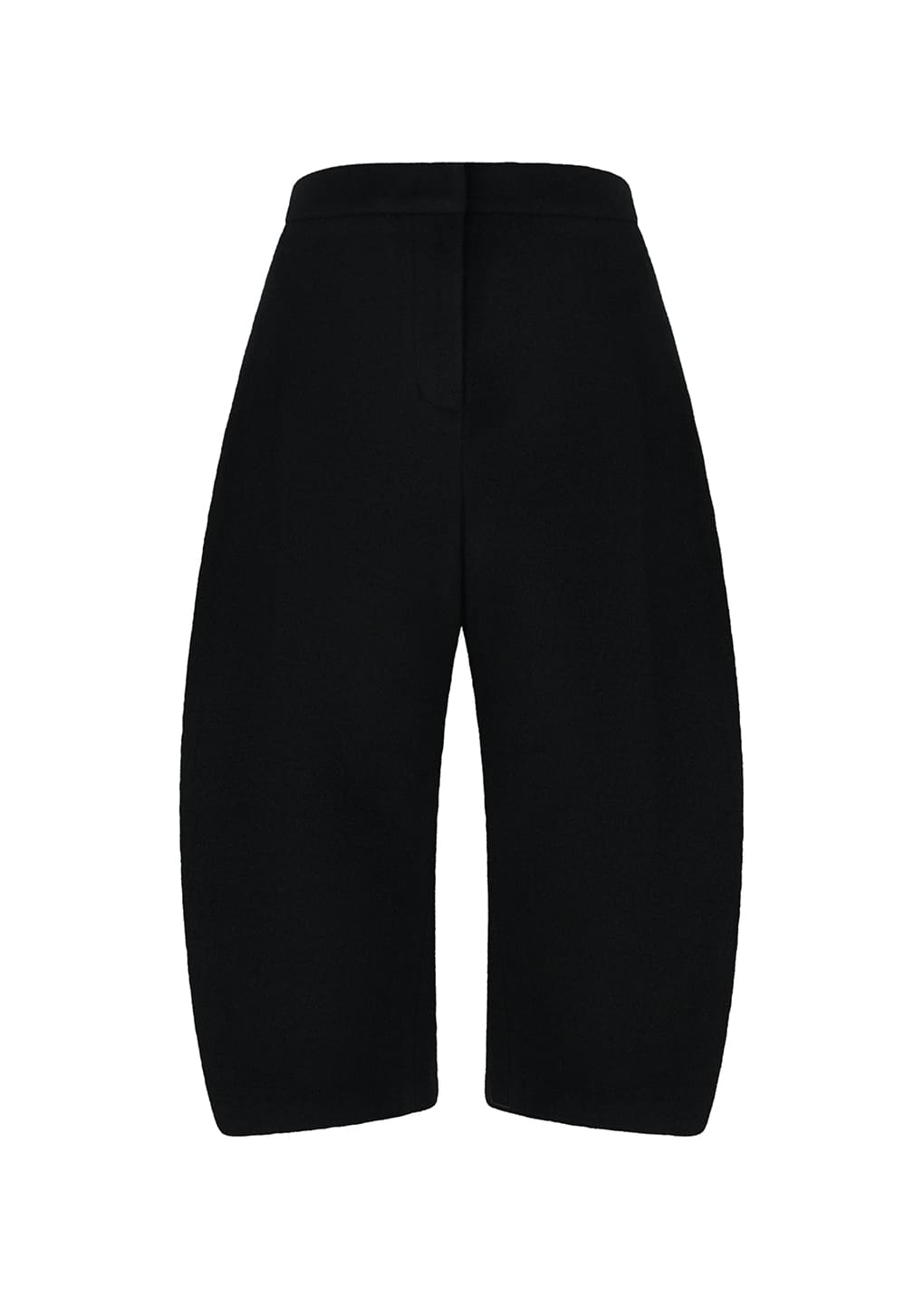 curved culotte pants, black