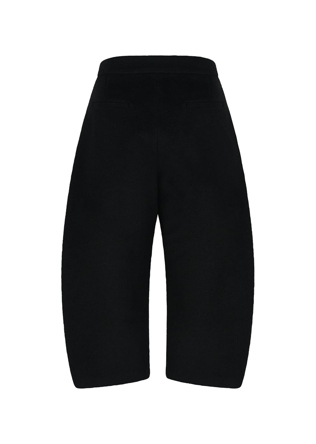 curved culotte pants, black