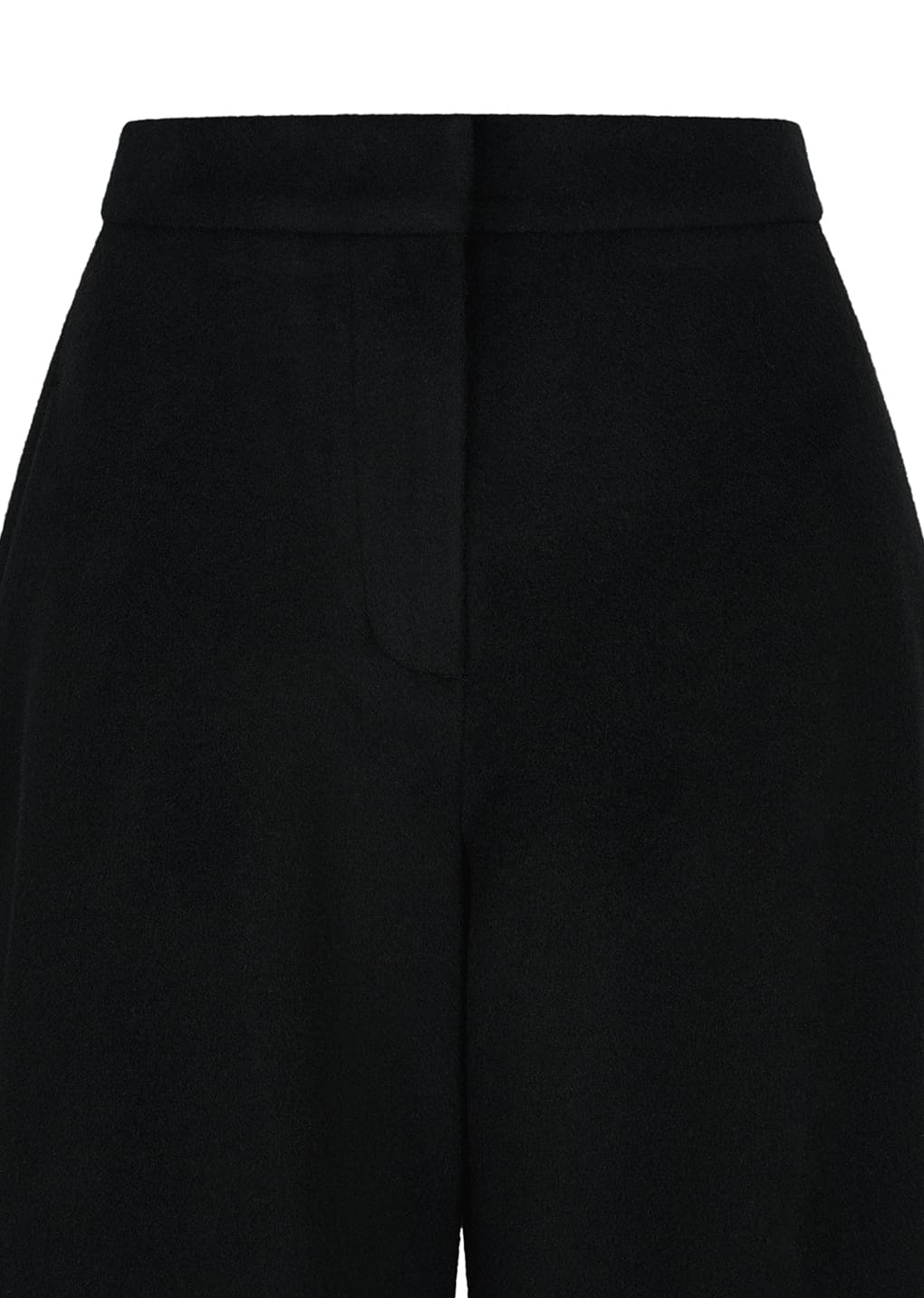 curved culotte pants, black