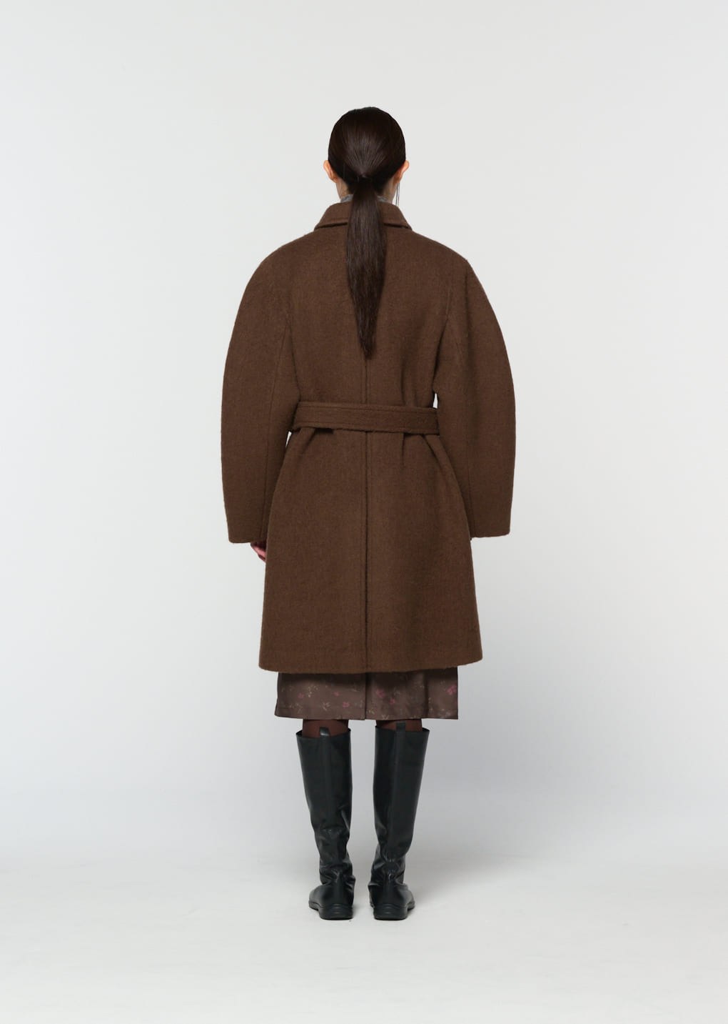 alpaca raglan coat, brown