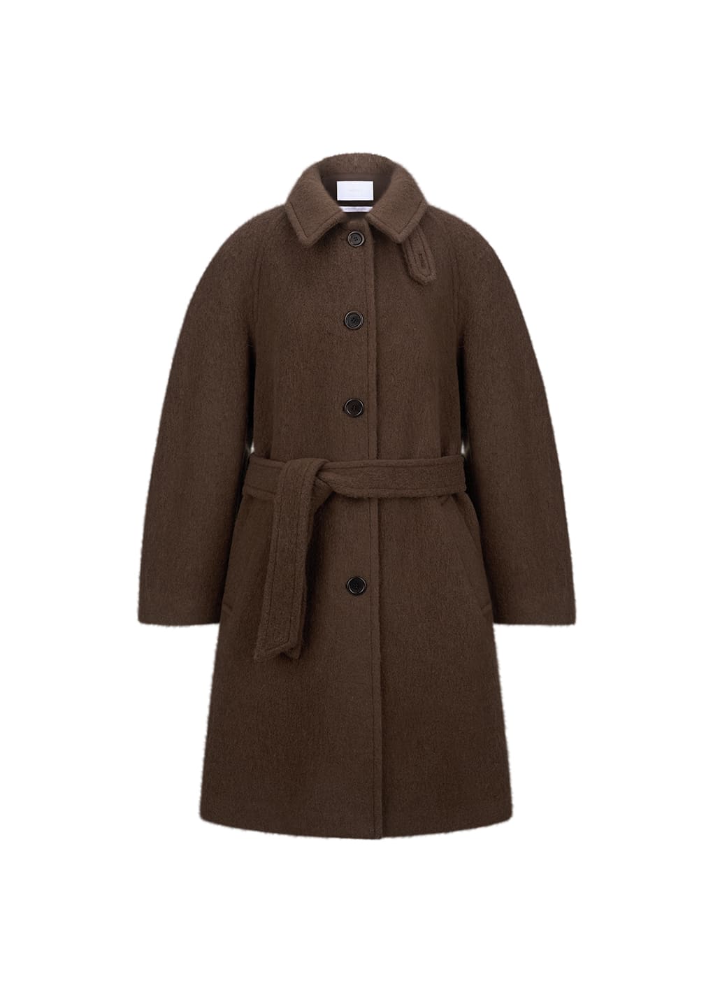 alpaca raglan coat, brown