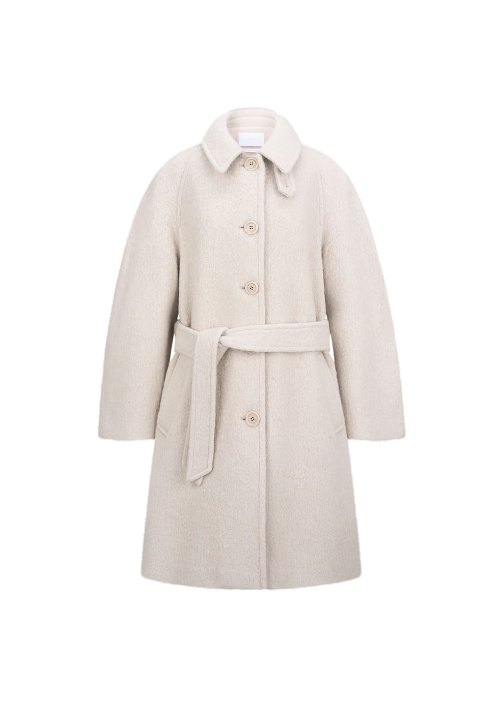 alpaca raglan coat, ivory