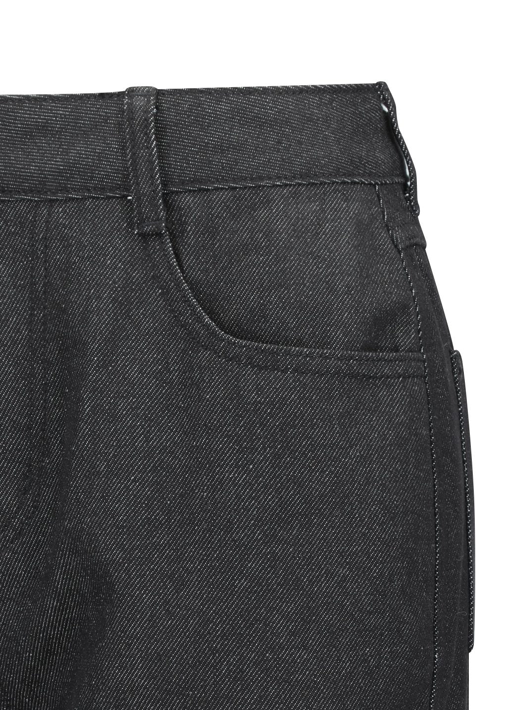 colored straight fit denim, black