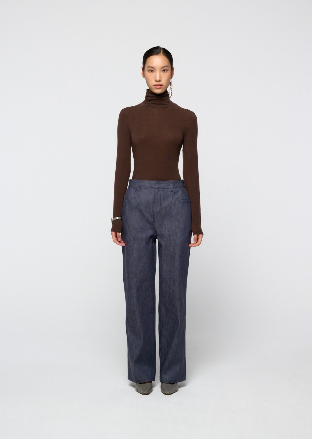 colored straight fit denim, blue
