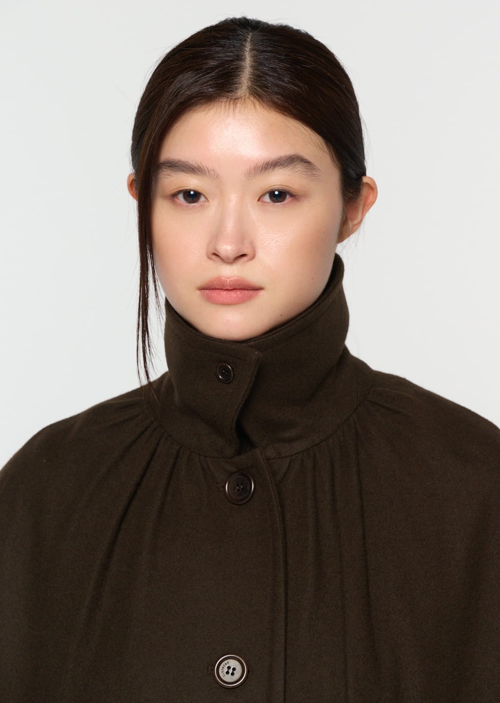 shirring coat, brown