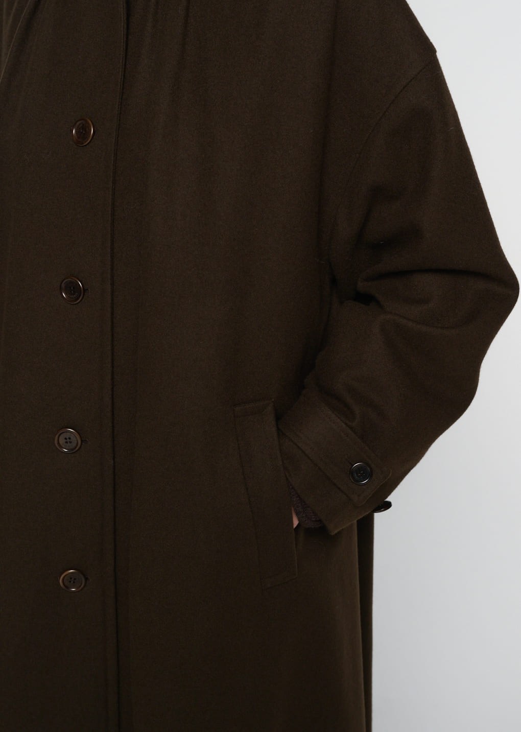 shirring coat, brown