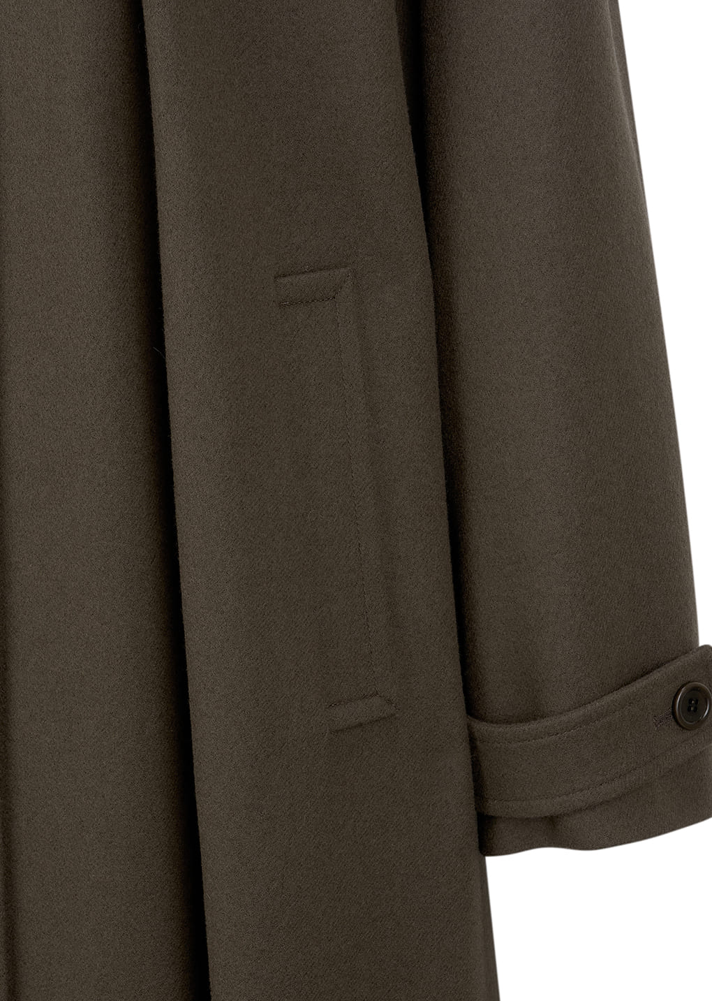 shirring coat, khaki
