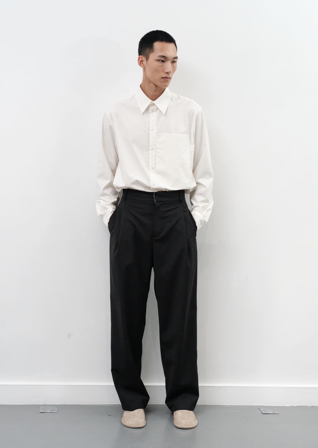 basic pocket shirts, ivory