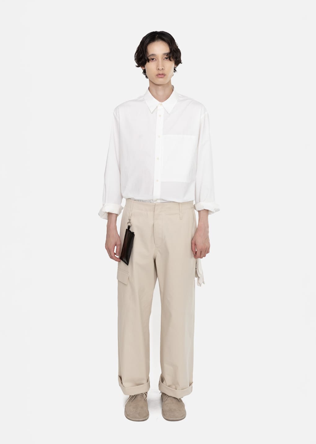 basic pocket shirt, ivory