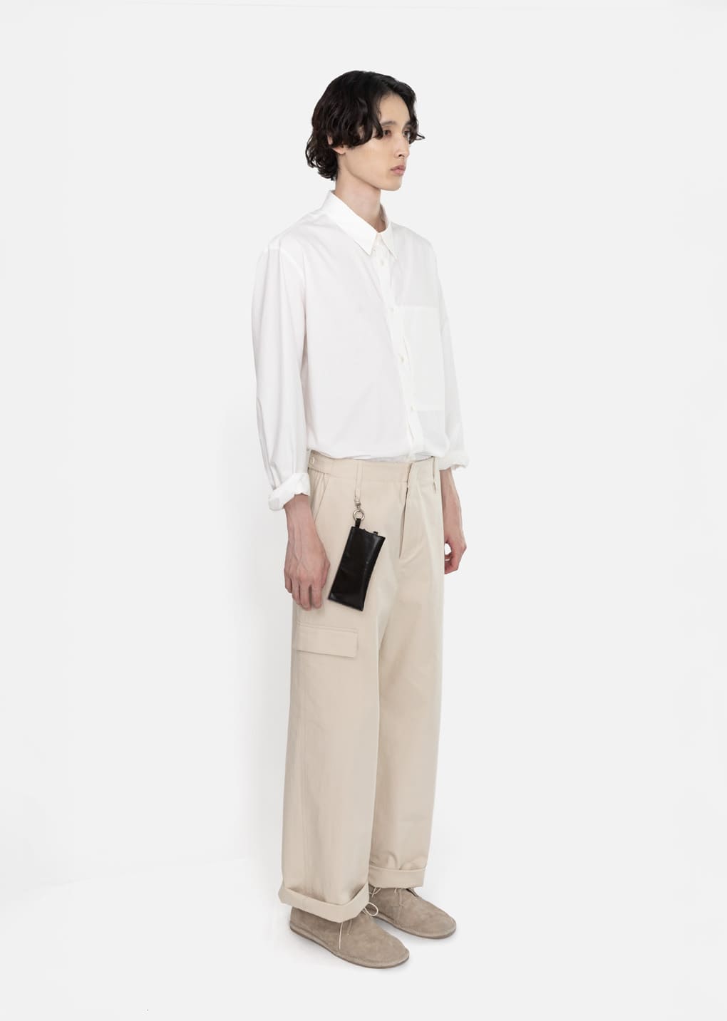 basic pocket shirt, ivory