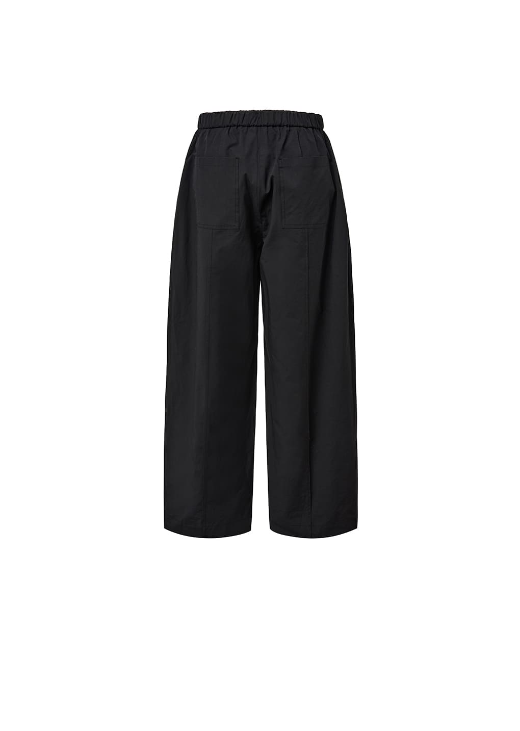 belted tuck banding pants, black hover