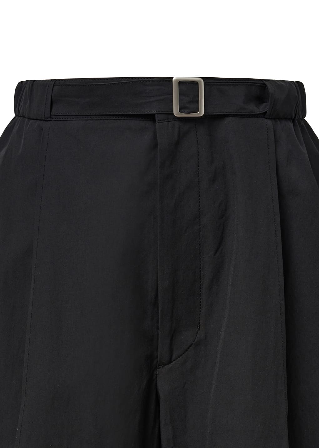belted tuck banding pants, black