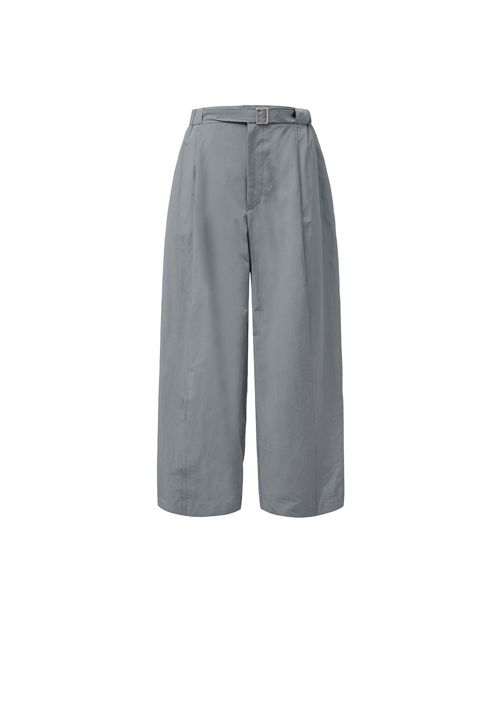 belted tuck banding pants, grey