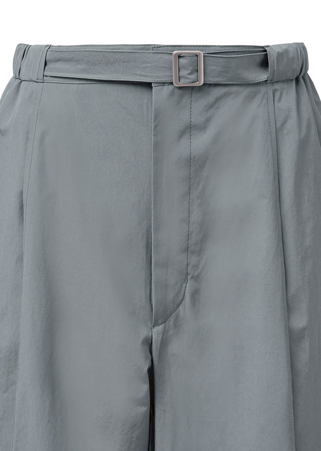 belted tuck banding pants, grey
