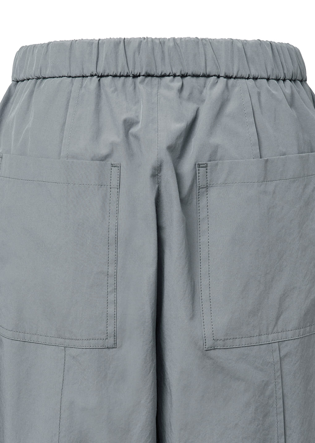belted tuck banding pants, grey