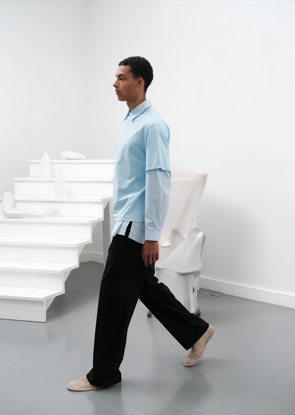 boat neck t-shirts, light blue