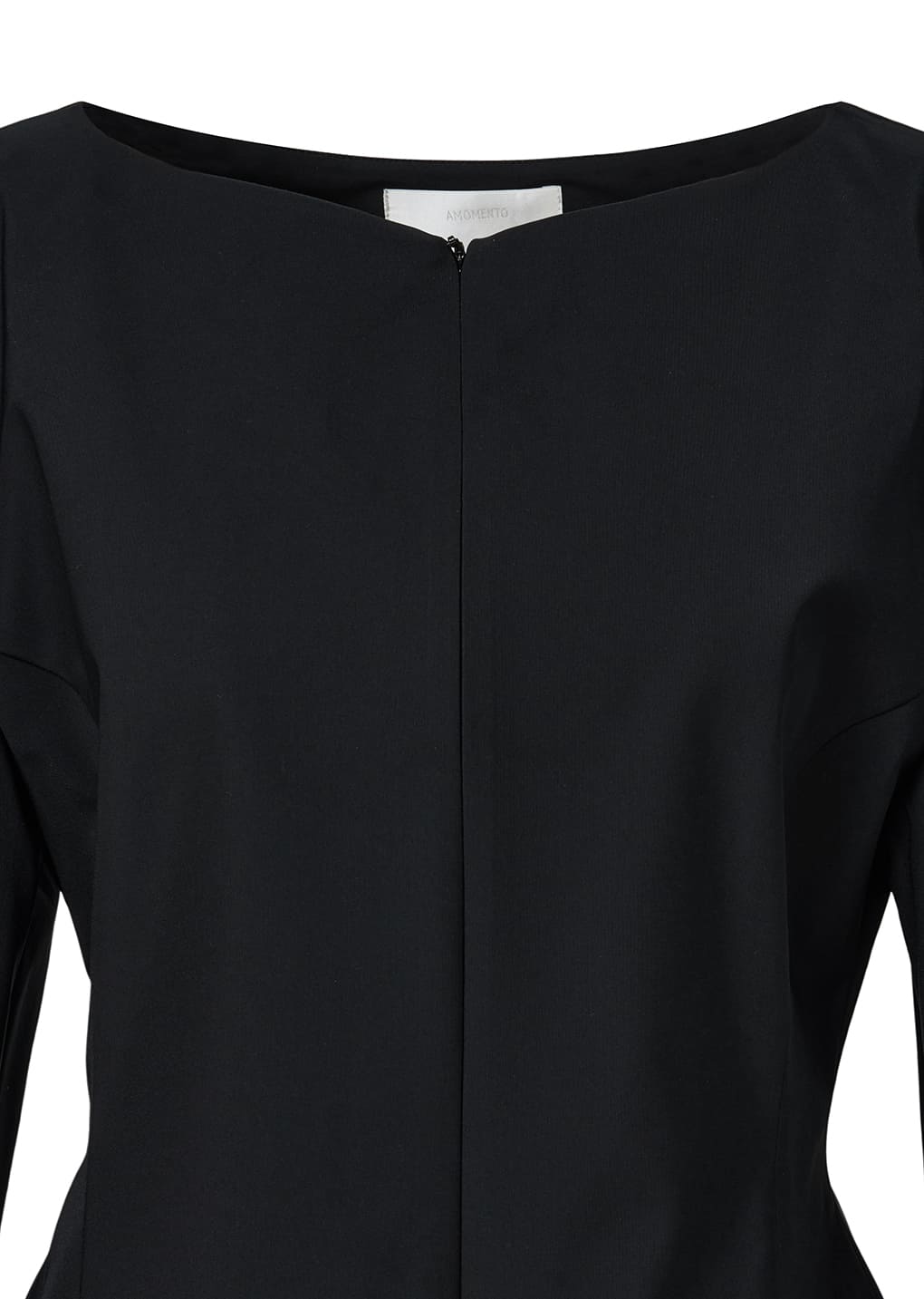 boat neck two way jacket, black