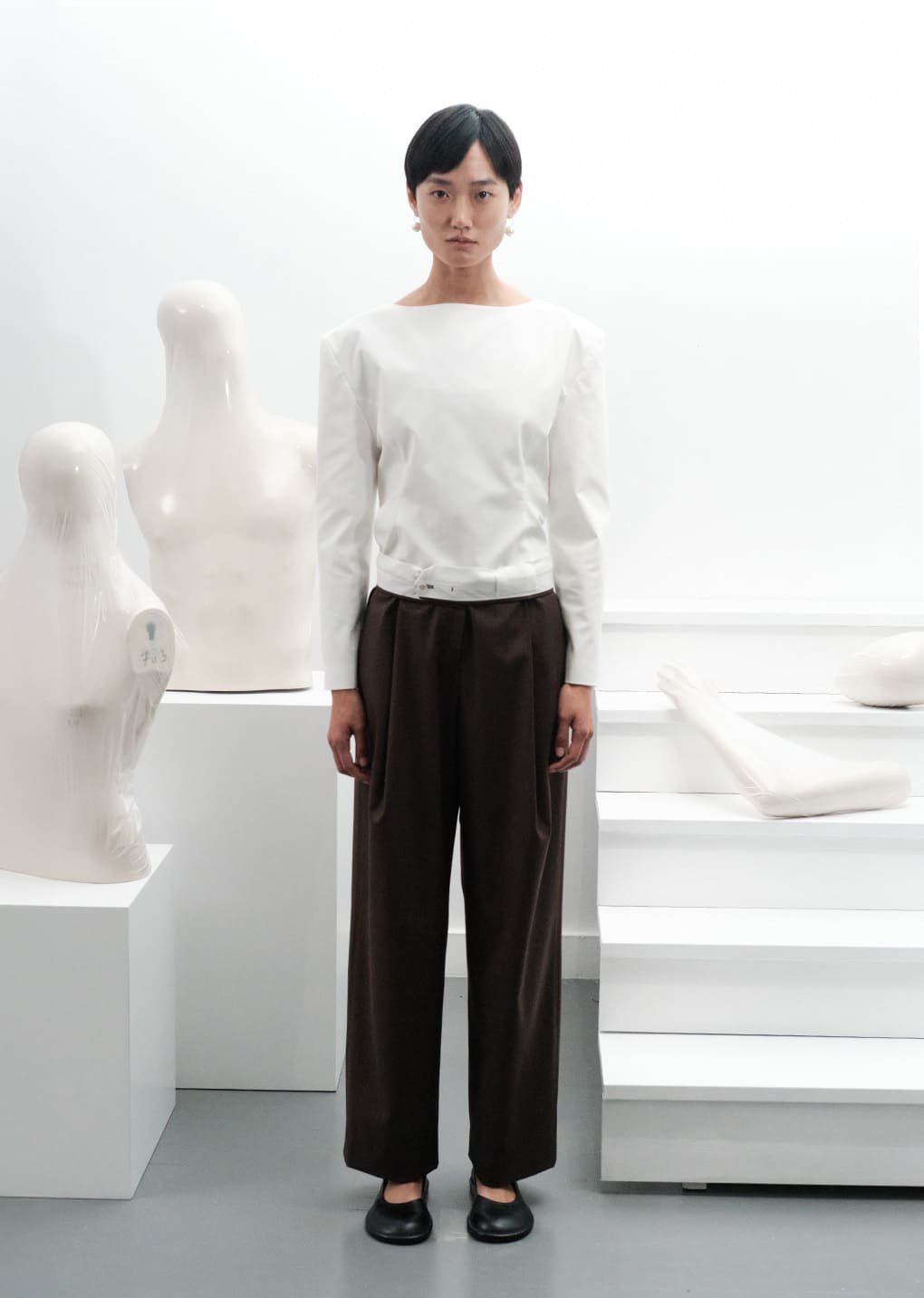 boat neck two way top, white hover