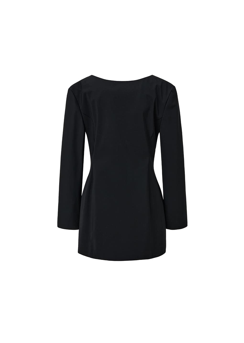 boat neck two way jacket, black