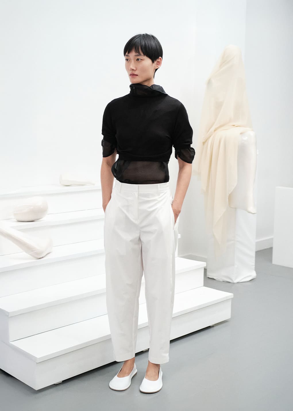 button garconne pants, white