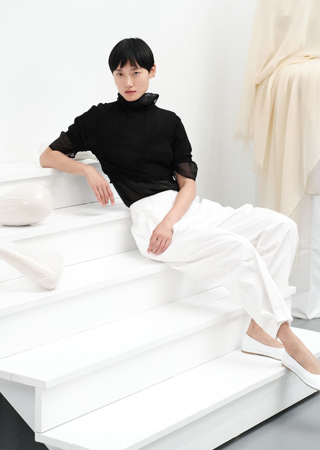 button garconne pants, white