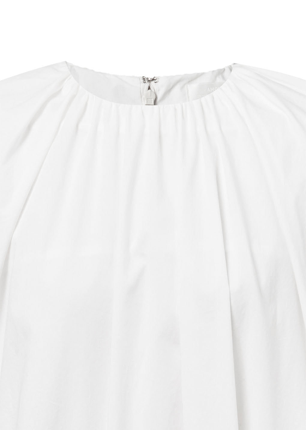 cotton volume shirring dress, white