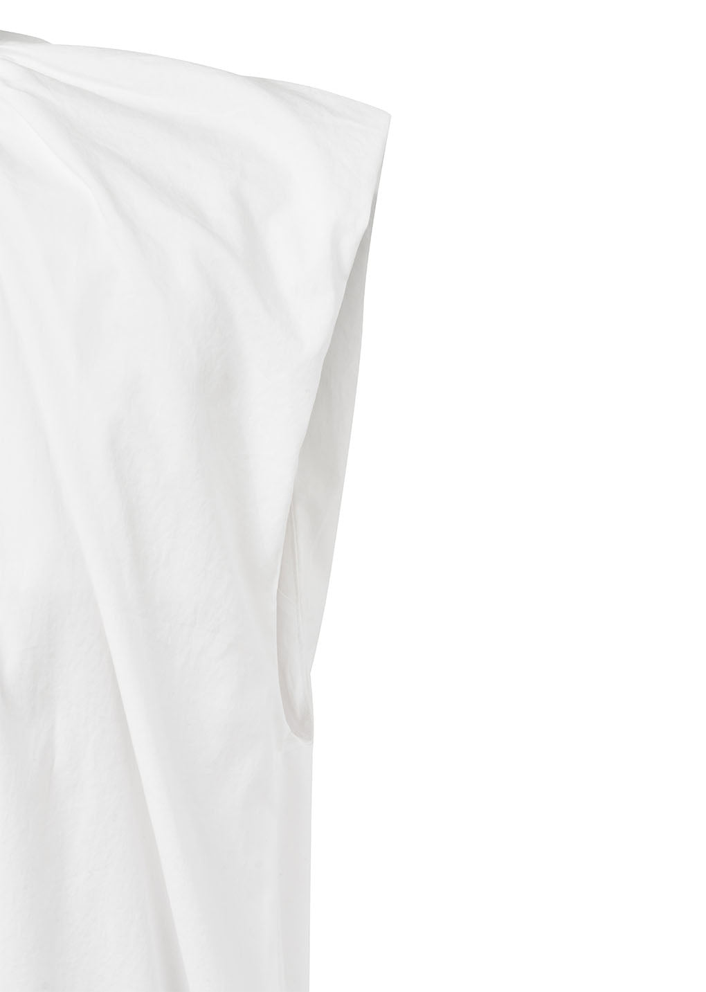 cotton volume shirring dress, white